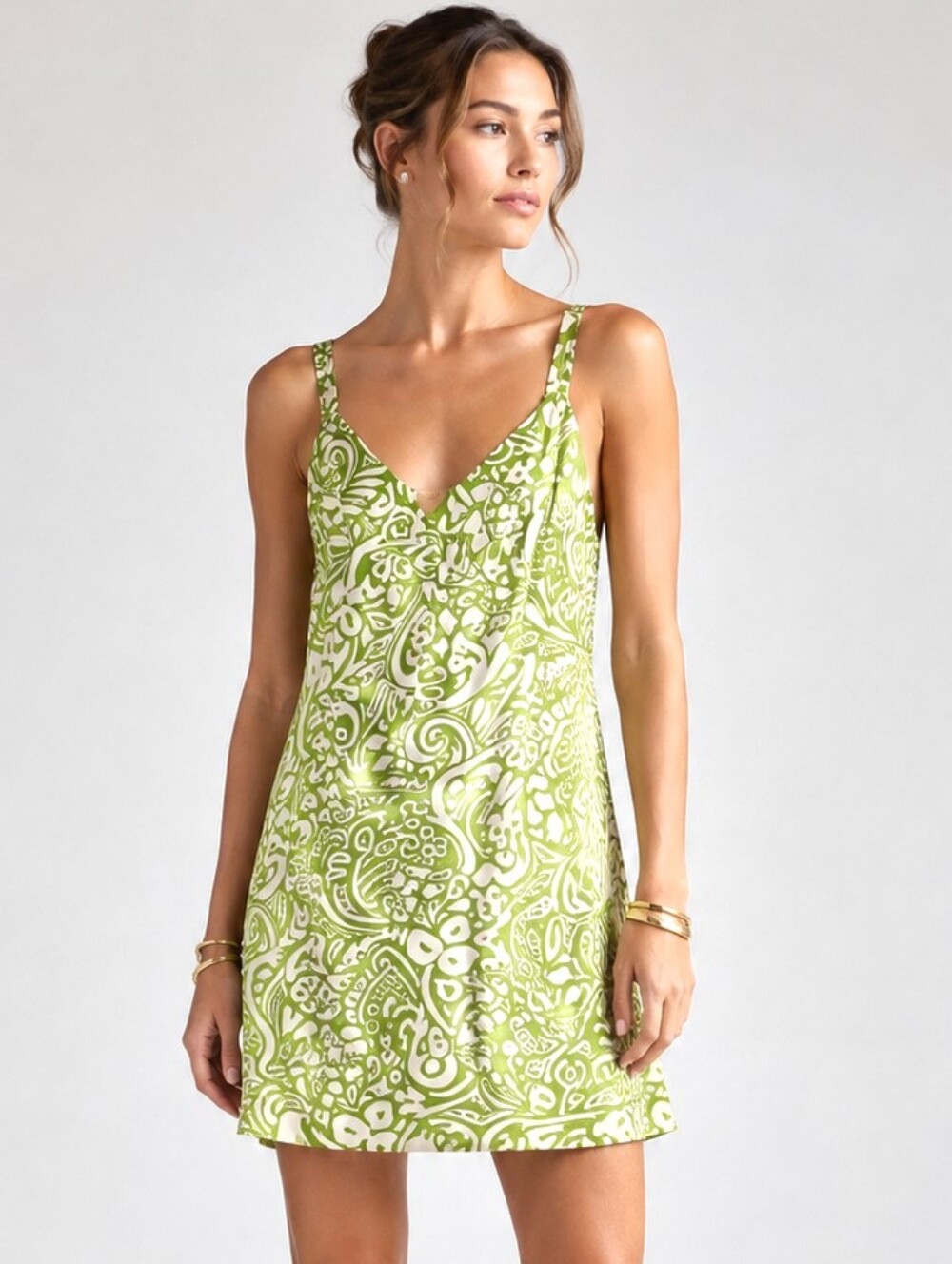 Ann Taylor Silk Patterned Slip Dress